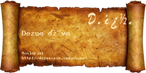 Dezse Éva névjegykártya
