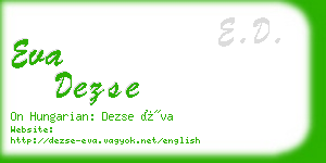 eva dezse business card